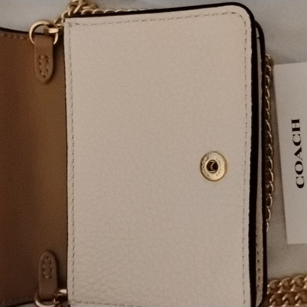 Coach Mini Wallet On A Chain Clutch Crossbody Strawberries NWT - Picture 6 of 10